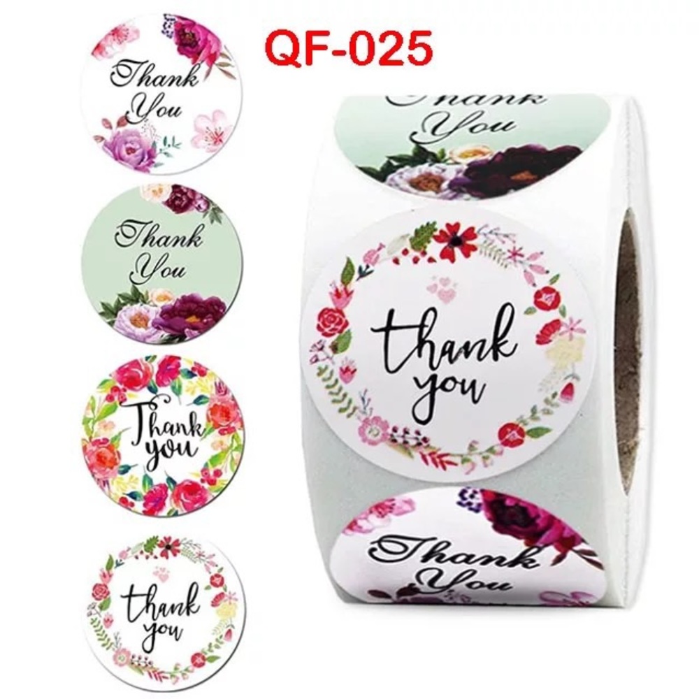 I Inch 500PCS Custom Thank You Label Sticker Roll